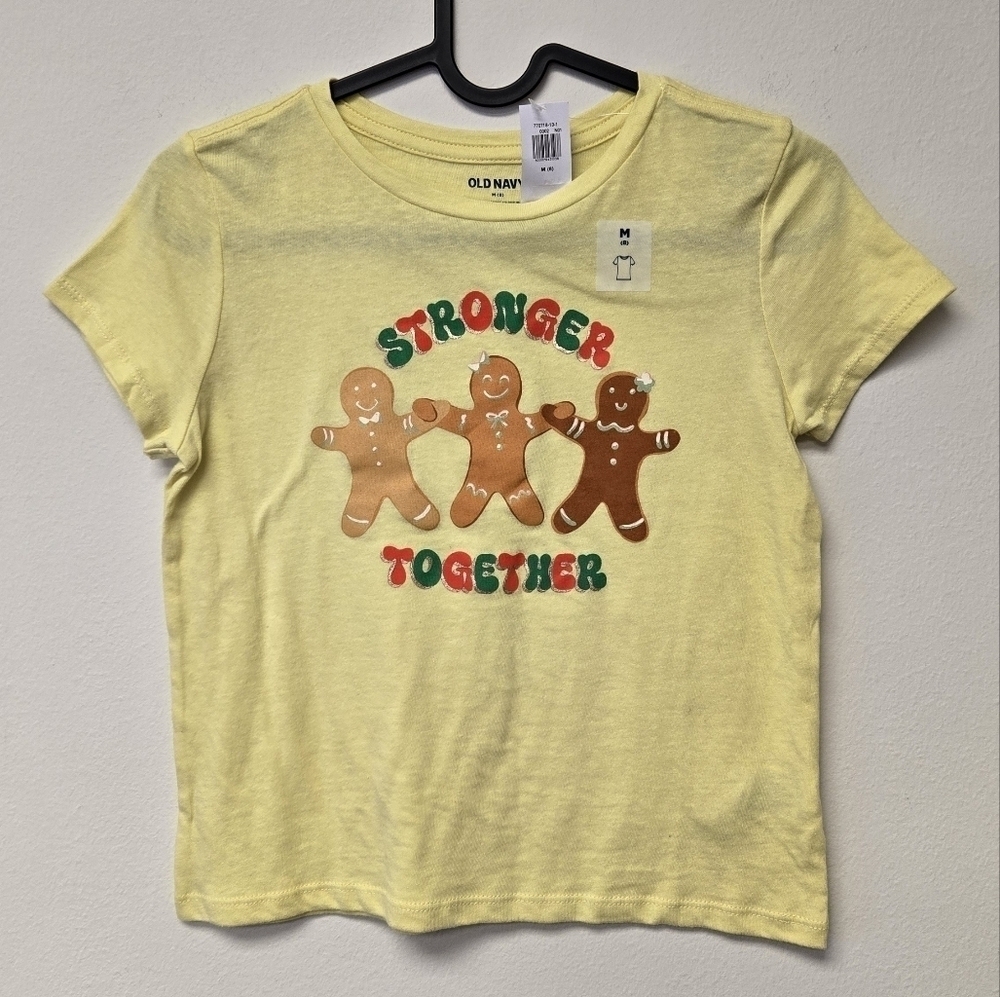 Old Navy Gingerbread Stronger Together T-shirt Yellow M (8)
